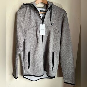 Jack & Jones Gray Zip-Up women’s Hoodie with Black Accents